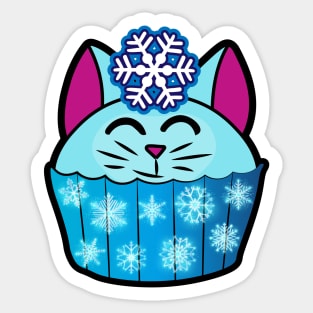 Winter frost Catcake - Snowflake and shimmering frosting! Sticker